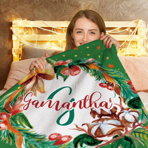 Picture of Custom Christmas Blanket with Stars Best Gifts | Best Gifts Idea for Birthday, Thanksgiving, Christmas etc.