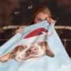Picture of Custom Pet Face Christmas Blanket | Best Gifts Idea for Birthday, Thanksgiving, Christmas etc.