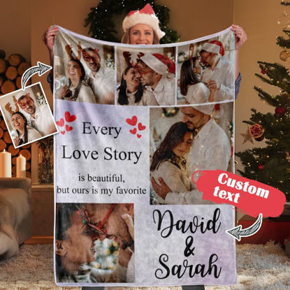 Picture of Custom Puzzle Blanket | Warmest Love | Best Gifts Idea for Birthday, Thanksgiving, Christmas etc.