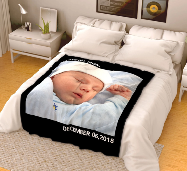 Picture of Custom Kids Photo Fleece Blanket | Best Gifts Idea for Birthday, Thanksgiving, Christmas etc.