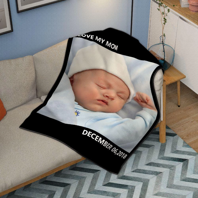 Picture of Custom Kids Photo Fleece Blanket | Best Gifts Idea for Birthday, Thanksgiving, Christmas etc.