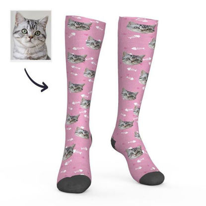 Picture of Custom High Socks Multicolor For You - Personalized Funny Photo Face Socks for Women - Best Gift for Her
