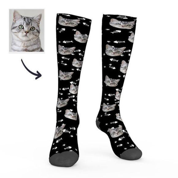 Picture of Custom High Socks Multicolor For You - Personalized Funny Photo Face Socks for Women - Best Gift for Her