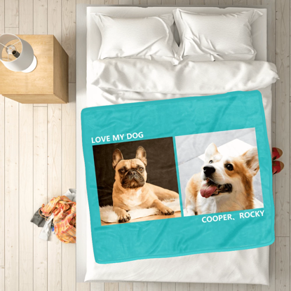 Picture of Custom Blanket Pets Fleece with 2 Photos | Best Gifts Idea for Birthday, Thanksgiving, Christmas etc.