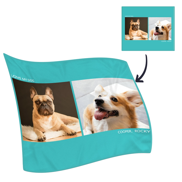 Picture of Custom Blanket Pets Fleece with 2 Photos | Best Gifts Idea for Birthday, Thanksgiving, Christmas etc.