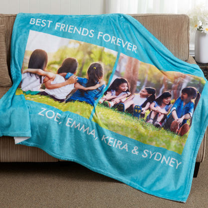 Picture of Custom Blankets | Personalized Photo Blankets | Custom Collage Blankets With 2 Photos For Kids Gift | Best Gifts Idea for Birthday, Thanksgiving, Christmas etc.