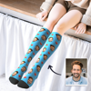 Picture of Custom High Socks Multicolor with Little Love - Personalized Funny Photo Face Socks for Women - Best Gift for Her