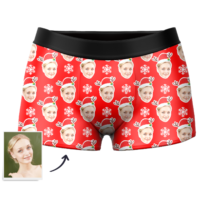 Picture of Custom Christmas Gifts For Men's Boxer Briefs - Personalized Funny Photo Face Underwear for Men - Best Gift for Him