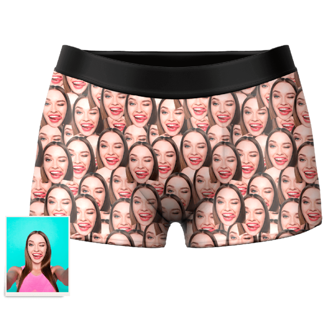 Picture of Custom Face Mash Boxer Shorts - Personalized Funny Photo Face Underwear for Men - Best Gift for Him