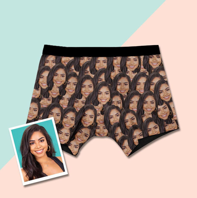 Picture of Custom Face Mash Boxer Shorts - Personalized Funny Photo Face Underwear for Men - Best Gift for Him