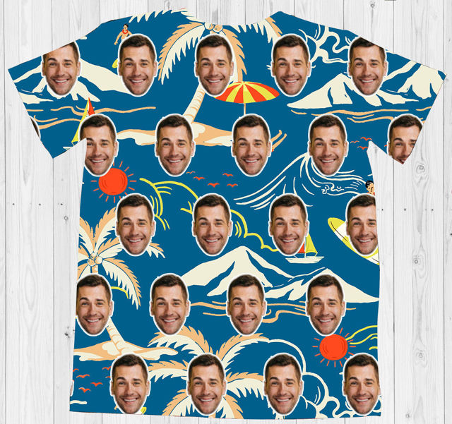 Picture of Custom Photo T-Shirt Custom Summer T-Shirt Custom Hawaii T-Shirt - Surf Style