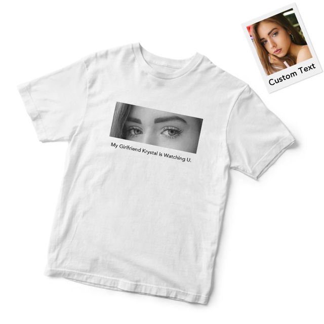 Picture of Custom Photo Short Sleeve T-shirt - Couple Matching T-Shirt for Boyfriend & Girlfriend