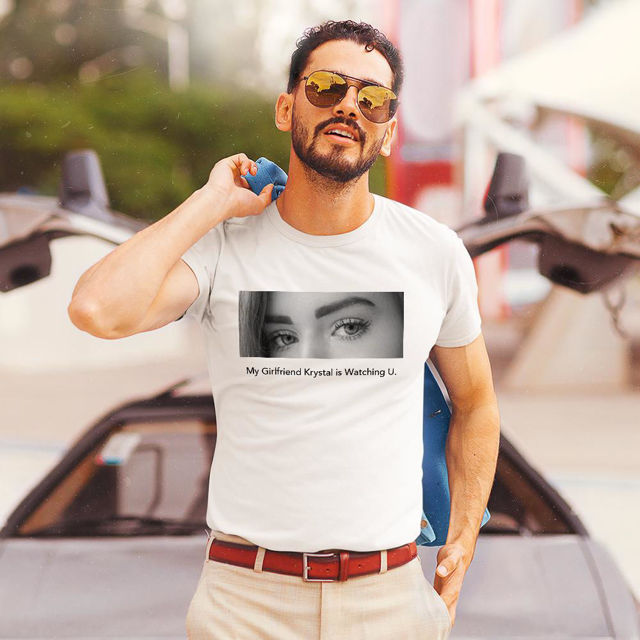 Picture of Custom Photo Short Sleeve T-shirt - Couple Matching T-Shirt for Boyfriend & Girlfriend