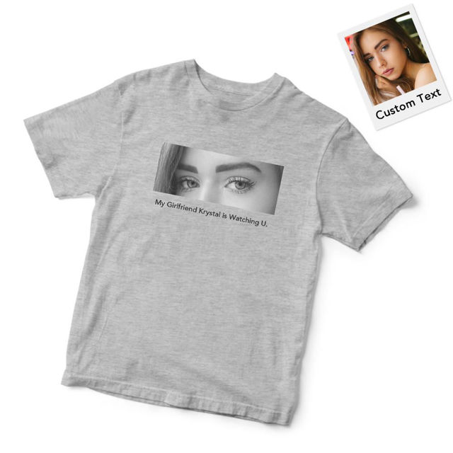 Picture of Custom Photo Short Sleeve T-shirt - Couple Matching T-Shirt for Boyfriend & Girlfriend