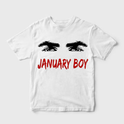 Picture of Custom Photo Short Sleeve T-shirt  - Custom Comic Eyebrows Eyes Boy T-Shirts Personalized Month