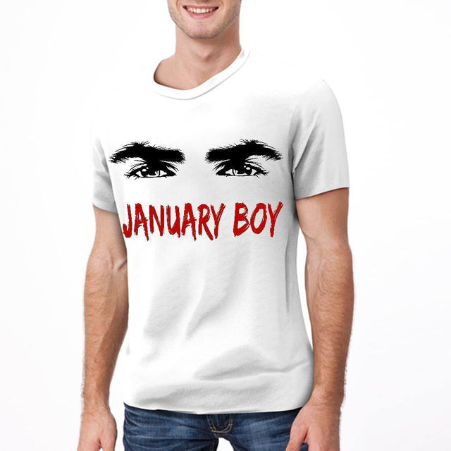 Picture of Custom Photo Short Sleeve T-shirt  - Custom Comic Eyebrows Eyes Boy T-Shirts Personalized Month