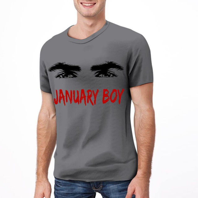 Picture of Custom Photo Short Sleeve T-shirt  - Custom Comic Eyebrows Eyes Boy T-Shirts Personalized Month