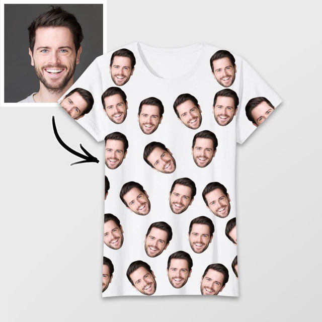 Picture of Custom Photo Short Sleeve T-shirt - Custom Funny Copy Face T-Shirts Personalize Add Your Avatar