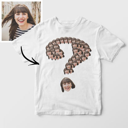 Picture of Custom Photo Short Sleeve T-shirt - Custom Funny Question Mark Repeat Face T-Shirt