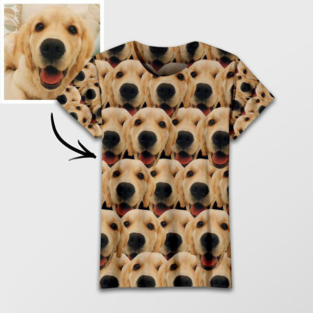 Picture of Custom Photo Short Sleeve T-shirt  - Custom Pet Avatar T-Shirt Unisex