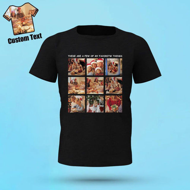 Picture of Custom Photo Short Sleeve T-shirt - Custom Photo Engraved Christmas T-shirt To Your Family Gift