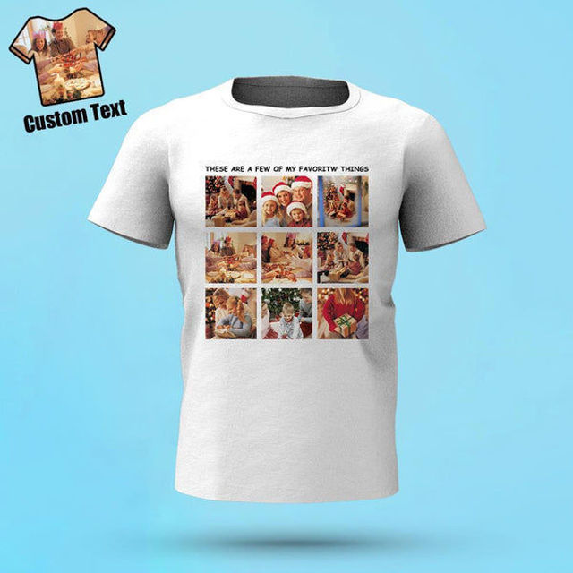 Picture of Custom Photo Short Sleeve T-shirt - Custom Photo Engraved Christmas T-shirt To Your Family Gift