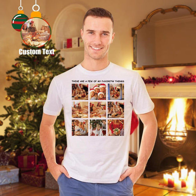 Picture of Custom Photo Short Sleeve T-shirt - Custom Photo Engraved Christmas T-shirt To Your Family Gift