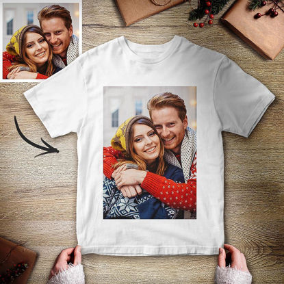 Picture of Custom Photo Short Sleeve T-shirt - Custom Photo T-Shirt Tricolor Gift