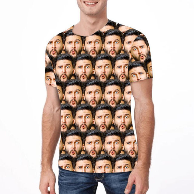 Picture of Custom Photo Short Sleeve T-shirt - Customized Horizontal Face Avatar T-shirt