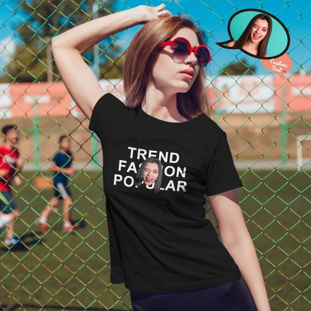 Picture of Custom Photo Short Sleeve T-shirt  - Face Funny Customize T-Shirt for Women and Men