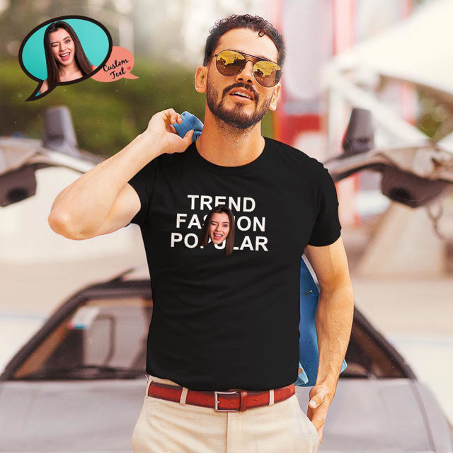 Picture of Custom Photo Short Sleeve T-shirt  - Face Funny Customize T-Shirt for Women and Men