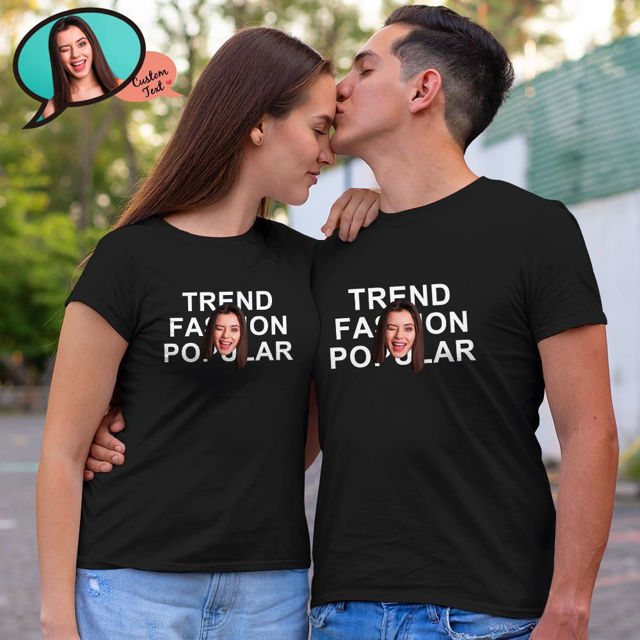 Picture of Custom Photo Short Sleeve T-shirt  - Face Funny Customize T-Shirt for Women and Men