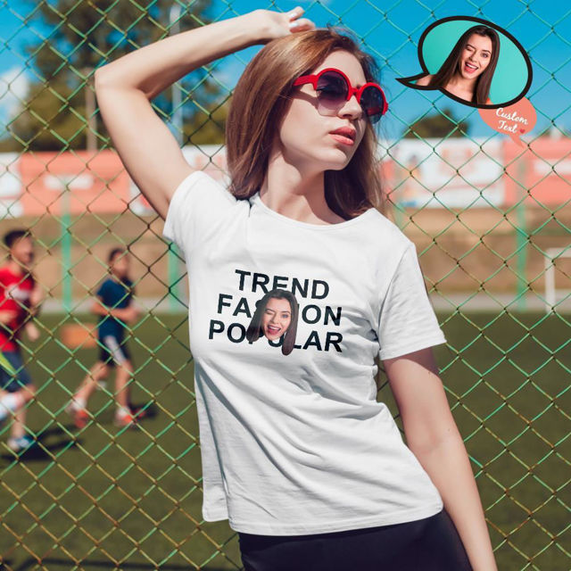 Picture of Custom Photo Short Sleeve T-shirt  - Face Funny Customize T-Shirt for Women and Men