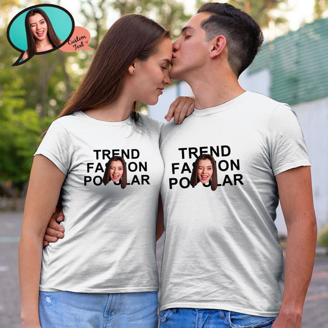 Picture of Custom Photo Short Sleeve T-shirt  - Face Funny Customize T-Shirt for Women and Men