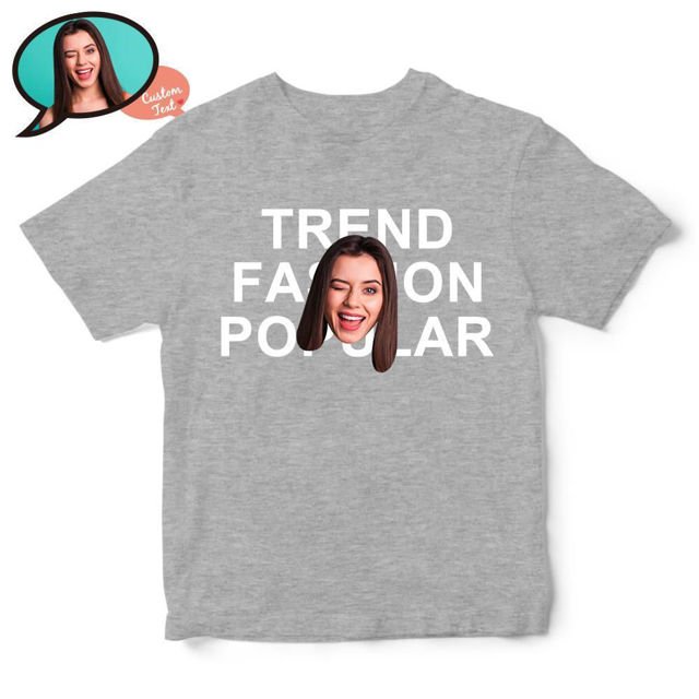 Picture of Custom Photo Short Sleeve T-shirt  - Face Funny Customize T-Shirt for Women and Men