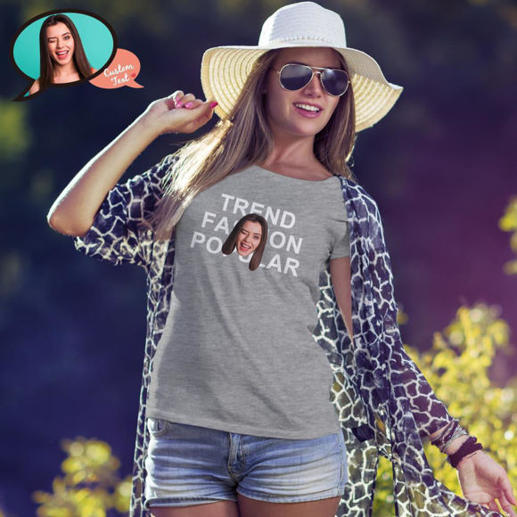 Picture of Custom Photo Short Sleeve T-shirt  - Face Funny Customize T-Shirt for Women and Men