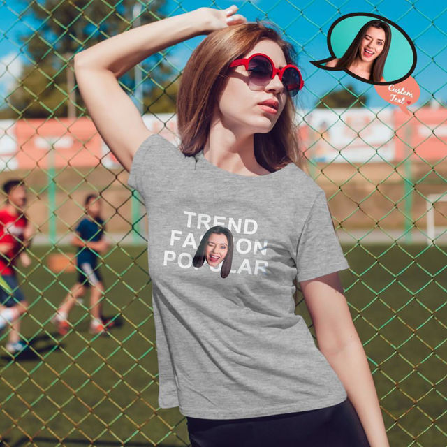 Picture of Custom Photo Short Sleeve T-shirt  - Face Funny Customize T-Shirt for Women and Men