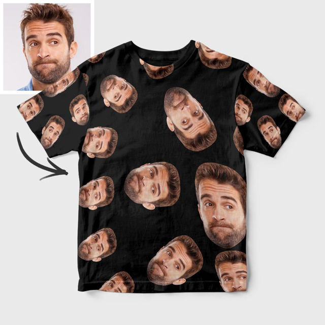 Picture of Custom Photo Short Sleeve T-shirt - Funny Face Copy  Custom T-Shirt Personalized Add Your Image