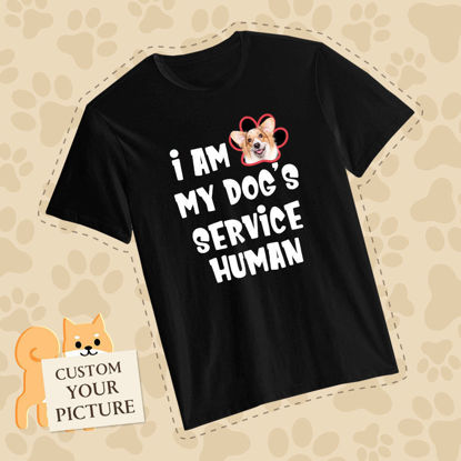 Picture of Custom Photo Short Sleeve T-shirt  - I am Dog's Service Human Pet Lovers T-shirt