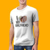 Picture of Custom Photo Short Sleeve T-shirt  - I Love My Girlfriend  T-Shirt for Men with Personalized Graphic