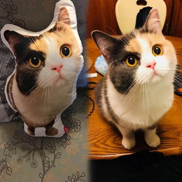 Picture of Custom 3D Cat Pillow｜Personalize With Your Lovely Pet ｜Best Gift Idea for Birthday, Thanksgiving, Christmas etc.