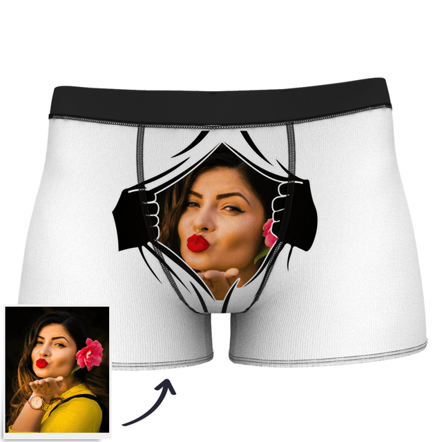 Picture of Custom Face Mash Boxer Shorts With Photo Face - Personalized Funny Photo Face Underwear for Men - Best Gift for Him