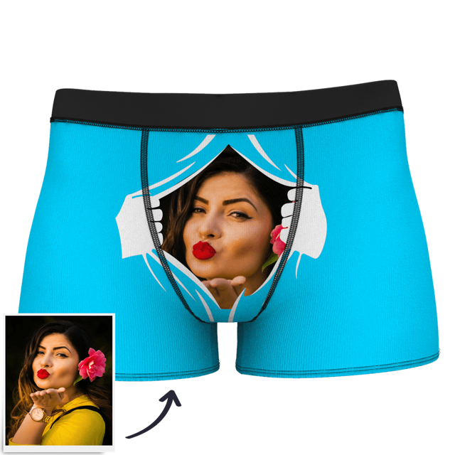 Picture of Custom Face Mash Boxer Shorts With Photo Face - Personalized Funny Photo Face Underwear for Men - Best Gift for Him