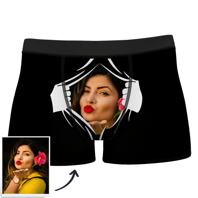 Picture of Custom Face Mash Boxer Shorts With Photo Face - Personalized Funny Photo Face Underwear for Men - Best Gift for Him