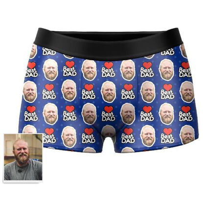 Picture of Custom Boxer Shorts For Best Dad -  Personalized Funny Photo Face Underwear for Men - Best Gift for Him