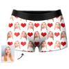 Picture of Custom Men's Heart-shaped Boxer Briefs -  Personalized Funny Photo Face Underwear for Men - Best Gift for Him