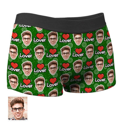 Picture of Custom Christmas Lover Face Boxer Shorts -  Personalized Funny Photo Face Underwear for Men - Best Gift for Him