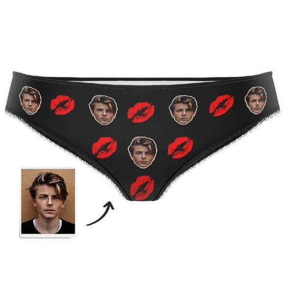 Picture of Custom Sweet Kiss Face Underwear For Women - Personalized Funny Photo Face Underwear for Women - Best Gift for Her