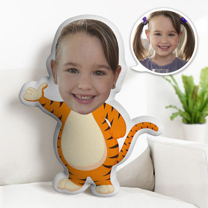 Picture of Custom Face Pillow Tigger With Your Face Unique Personalized｜Best Gift Idea for Birthday, Thanksgiving, Christmas etc.