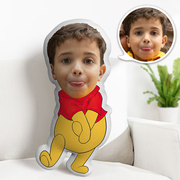 Picture of Custom Face Pillow Winnie the Pooh With Your Face Unique Personalized｜Best Gift Idea for Birthday, Thanksgiving, Christmas etc.